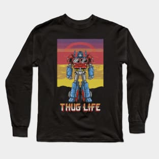 Retro Sunset Optimus Prime Thug Life Tee"- Thug life Vintage robot Long Sleeve T-Shirt